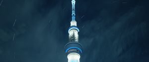 Preview wallpaper tower, skyscraper, backlight, illumination, tokyo