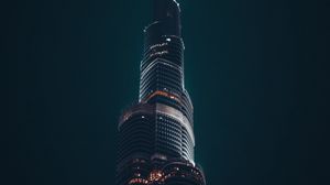 Preview wallpaper tower, skyscraper, building, architecture, night, dark