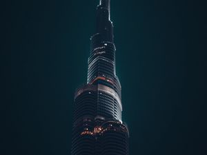 Preview wallpaper tower, skyscraper, building, architecture, night, dark