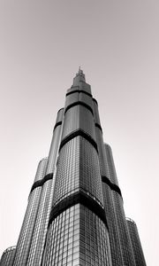 Preview wallpaper tower, skyscraper, building, architecture, minimalism, gray
