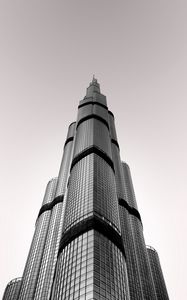 Preview wallpaper tower, skyscraper, building, architecture, minimalism, gray