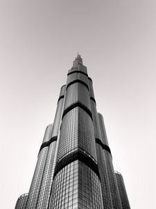 Preview wallpaper tower, skyscraper, building, architecture, minimalism, gray