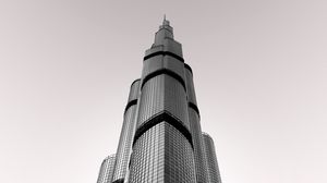 Preview wallpaper tower, skyscraper, building, architecture, minimalism, gray