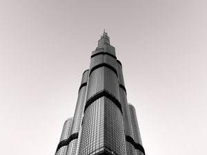 Preview wallpaper tower, skyscraper, building, architecture, minimalism, gray