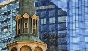 Preview wallpaper tower, skyscraper, buildings, architecture, specular, reflection