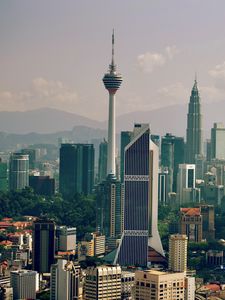 Preview wallpaper tower, skyscrapers, buildings, city, view