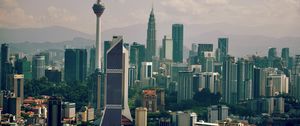 Preview wallpaper tower, skyscrapers, buildings, city, view