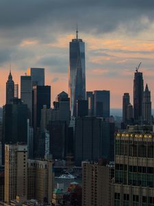 Preview wallpaper tower, skyscrapers, buildings, houses, city