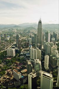 Preview wallpaper tower, skyscrapers, buildings, aerial view, city