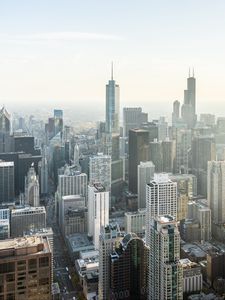 Preview wallpaper tower, skyscrapers, city, buildings, road