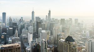 Preview wallpaper tower, skyscrapers, city, buildings, road