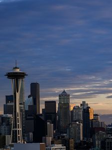 Preview wallpaper tower, skyscrapers, city, buildings, sky, seattle, usa