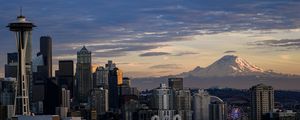 Preview wallpaper tower, skyscrapers, city, buildings, sky, seattle, usa