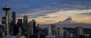 Preview wallpaper tower, skyscrapers, city, buildings, sky, seattle, usa