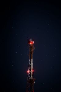 Preview wallpaper tower, starry sky, backlight, lighting, night