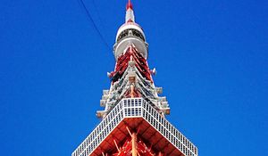 Preview wallpaper tower, structure, bottom view, sky, tokyo, japan