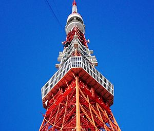 Preview wallpaper tower, structure, bottom view, sky, tokyo, japan