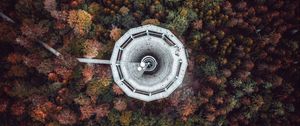 Preview wallpaper tower, trees, view from above, bad wildbad, germany