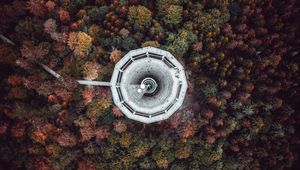 Preview wallpaper tower, trees, view from above, bad wildbad, germany