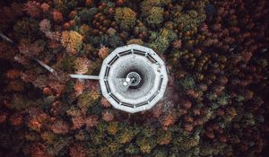 Preview wallpaper tower, trees, view from above, bad wildbad, germany