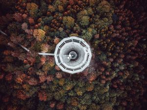 Preview wallpaper tower, trees, view from above, bad wildbad, germany