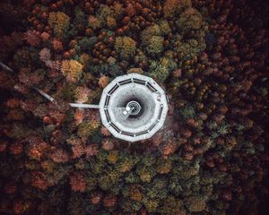 Preview wallpaper tower, trees, view from above, bad wildbad, germany