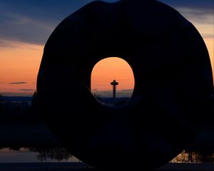 Preview wallpaper tower, view, twilight, dark