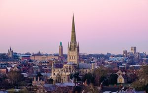 Preview wallpaper towers, buildings, architecture, city, trees