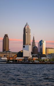 Preview wallpaper towers, buildings, architecture, sea, city