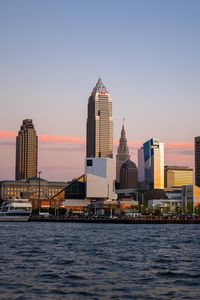 Preview wallpaper towers, buildings, architecture, sea, city