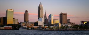 Preview wallpaper towers, buildings, architecture, sea, city