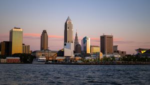 Preview wallpaper towers, buildings, architecture, sea, city