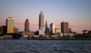 Preview wallpaper towers, buildings, architecture, sea, city