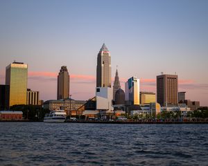 Preview wallpaper towers, buildings, architecture, sea, city
