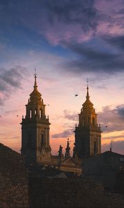 Preview wallpaper towers, buildings, architecture, evening