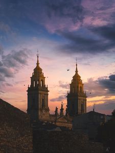 Preview wallpaper towers, buildings, architecture, evening