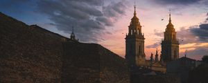 Preview wallpaper towers, buildings, architecture, evening