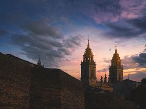 Preview wallpaper towers, buildings, architecture, evening