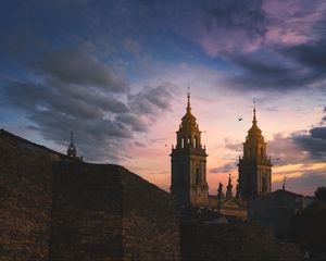 Preview wallpaper towers, buildings, architecture, evening