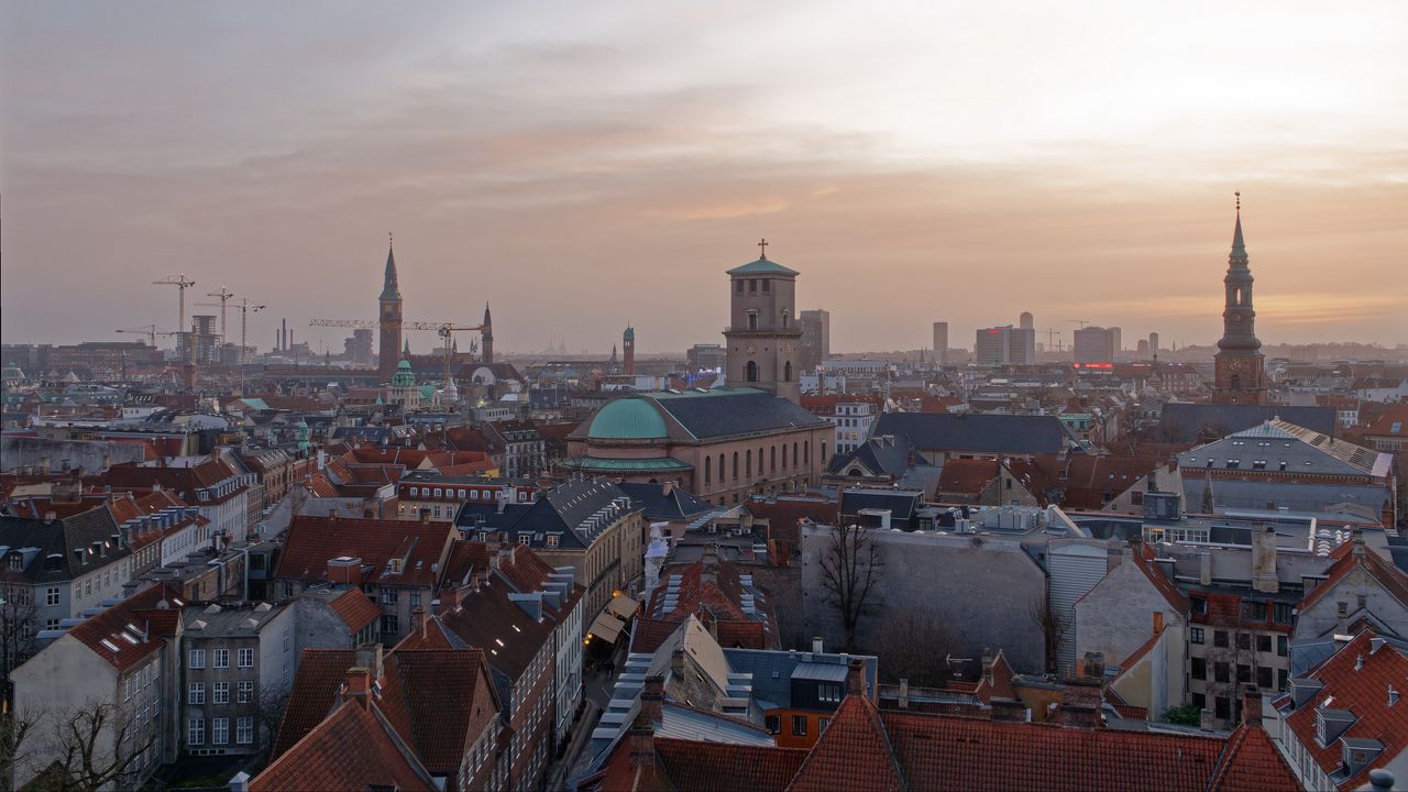 Wallpaper towers, buildings, city, copenhagen, denmark