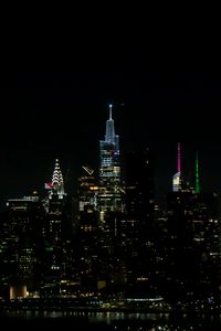Preview wallpaper towers, buildings, lights, night, city