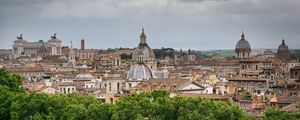 Preview wallpaper towers, buildings, roofs, architecture, trees, city