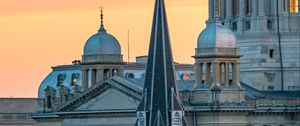 Preview wallpaper towers, church, buildings, architecture