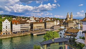 Preview wallpaper towers, houses, building, architecture, germany, zurich