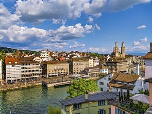 Preview wallpaper towers, houses, building, architecture, germany, zurich