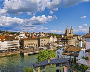 Preview wallpaper towers, houses, building, architecture, germany, zurich