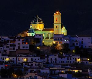 Preview wallpaper towers, lights, buildings, city, night