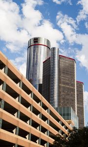 Preview wallpaper towers, mirrored, buildings, architecture