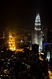 Preview wallpaper towers, skyscrapers, city, night, lights