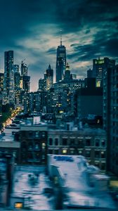 Preview wallpaper towers, skyscrapers, city, buildings, night